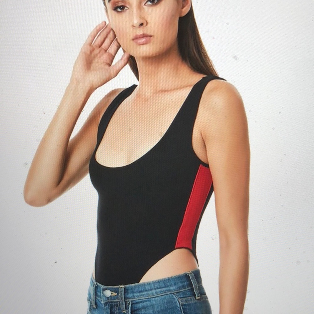 Emma and sam RED SIDE TAPE BODYSUIT